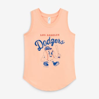 Youth Soft as a Grape  Orange Los Angeles Dodgers Game Day Tank Top