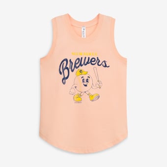 Youth Soft as a Grape  Orange Milwaukee Brewers Game Day Tank Top