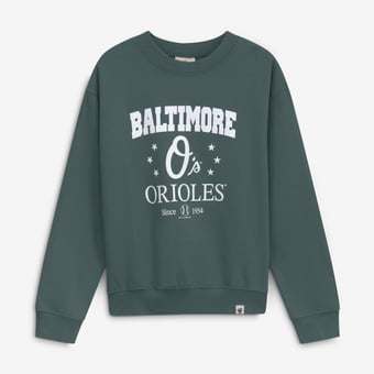 Girls Youth Soft as a Grape  Green Baltimore Orioles Pigment Dyed Sweatshirt