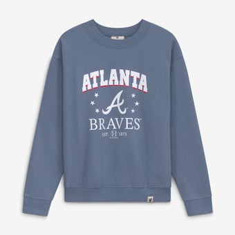 Girls Youth Soft as a Grape  Navy Atlanta Braves Pigment Dyed Sweatshirt