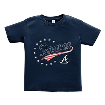 Toddler Soft as a Grape Navy Atlanta Braves Americana T-Shirt