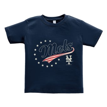 Toddler Soft as a Grape Navy New York Mets Americana T-Shirt