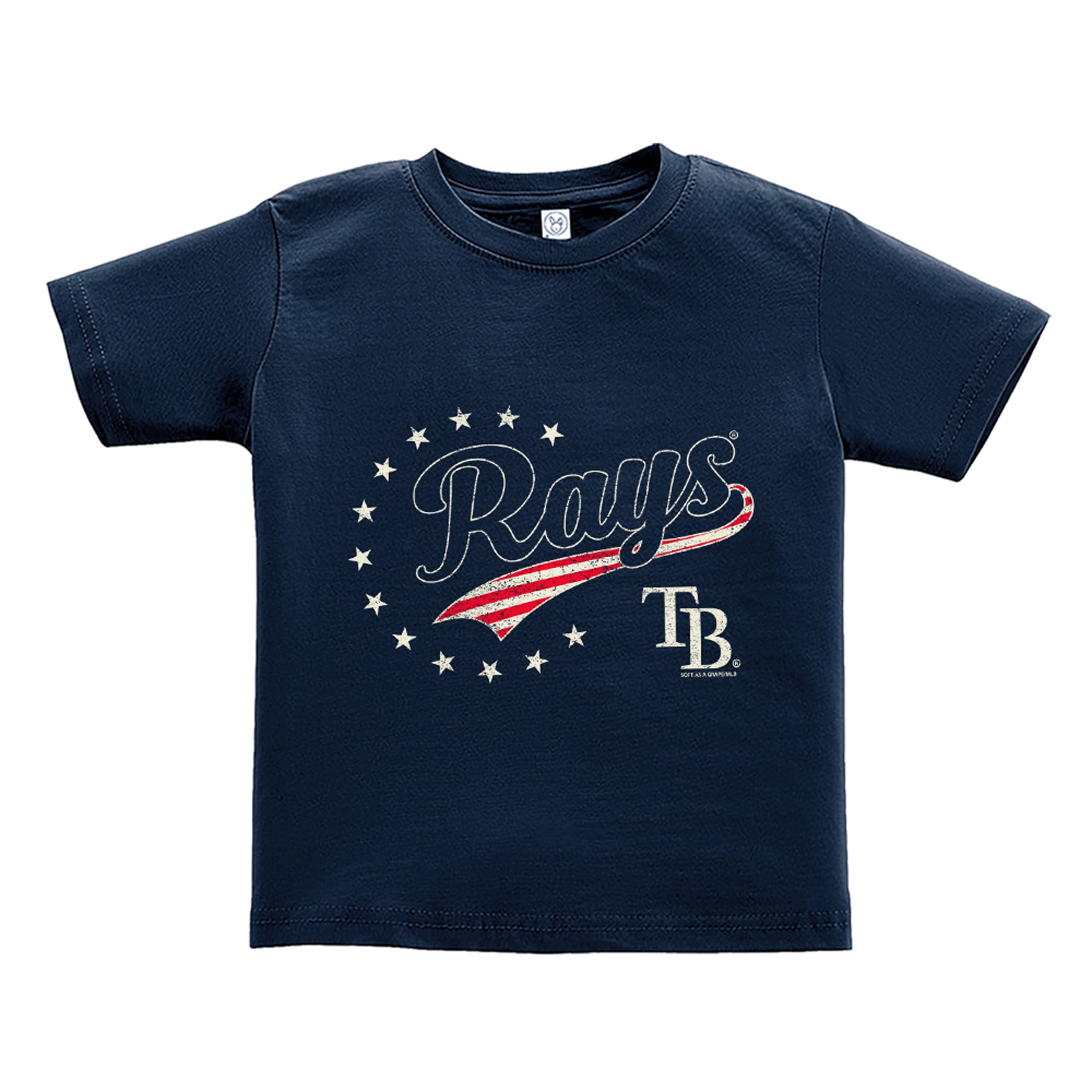 Toddler Soft as a Grape Navy Tampa Bay Rays Americana T-Shirt
