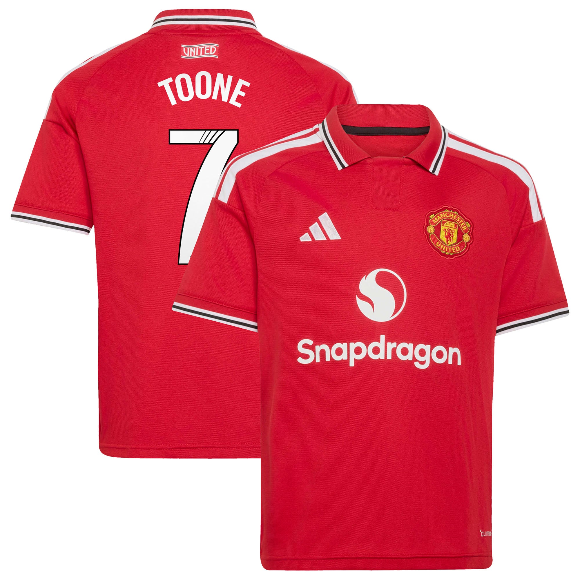 Maillot Domicile Manchester United adidas WSL 2026-27 - Enfant avec flocage Toone 7