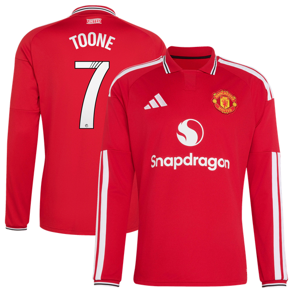 Maillot Domicile Manchester United adidas WSL 2026-27 - Manches longues avec flocage Toone 7