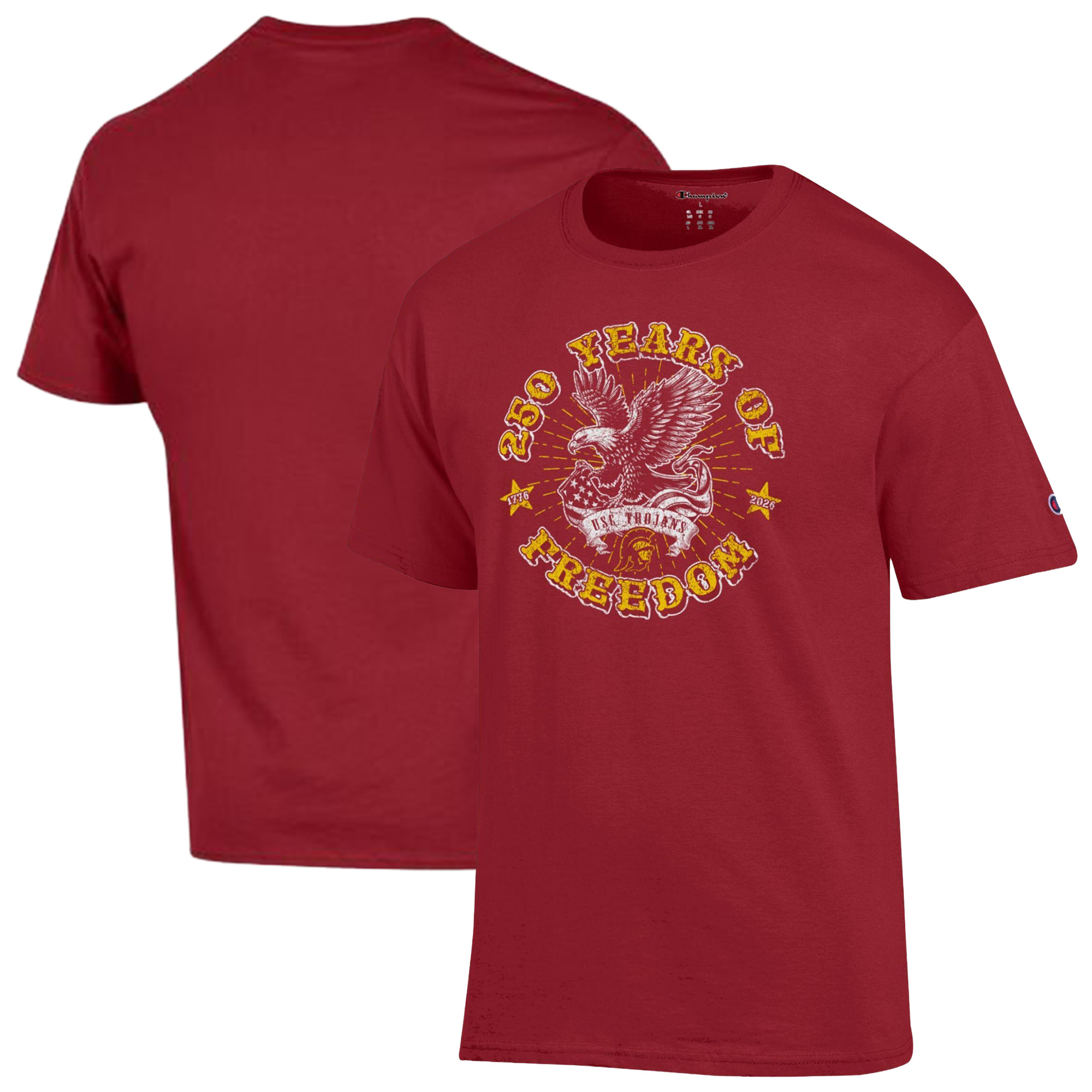 Men’s Champion Cardinal USC Trojans Americana 250 Years of Freedom Tonal T-Shirt Men’s Champion Cardinal USC Trojans Americana 250 Years of Freedom Tonal T-Shirt