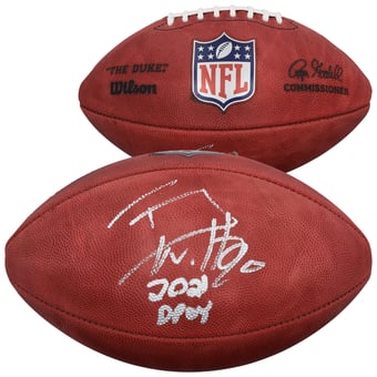 "T.J. Watt Pittsburgh Steelers Autographed Duke Full Color Football with ""2021 DPOY"" Inscription"