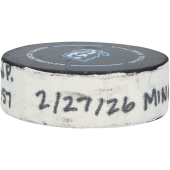 Kirill Kaprizov Minnesota Wild Game-Used Goal Puck from February 27, 2026 vs. Utah Mammoth