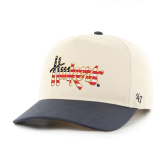 Men's '47 Natural/Navy Nebraska Huskers Americana Flag Hitch Adjustable Hat