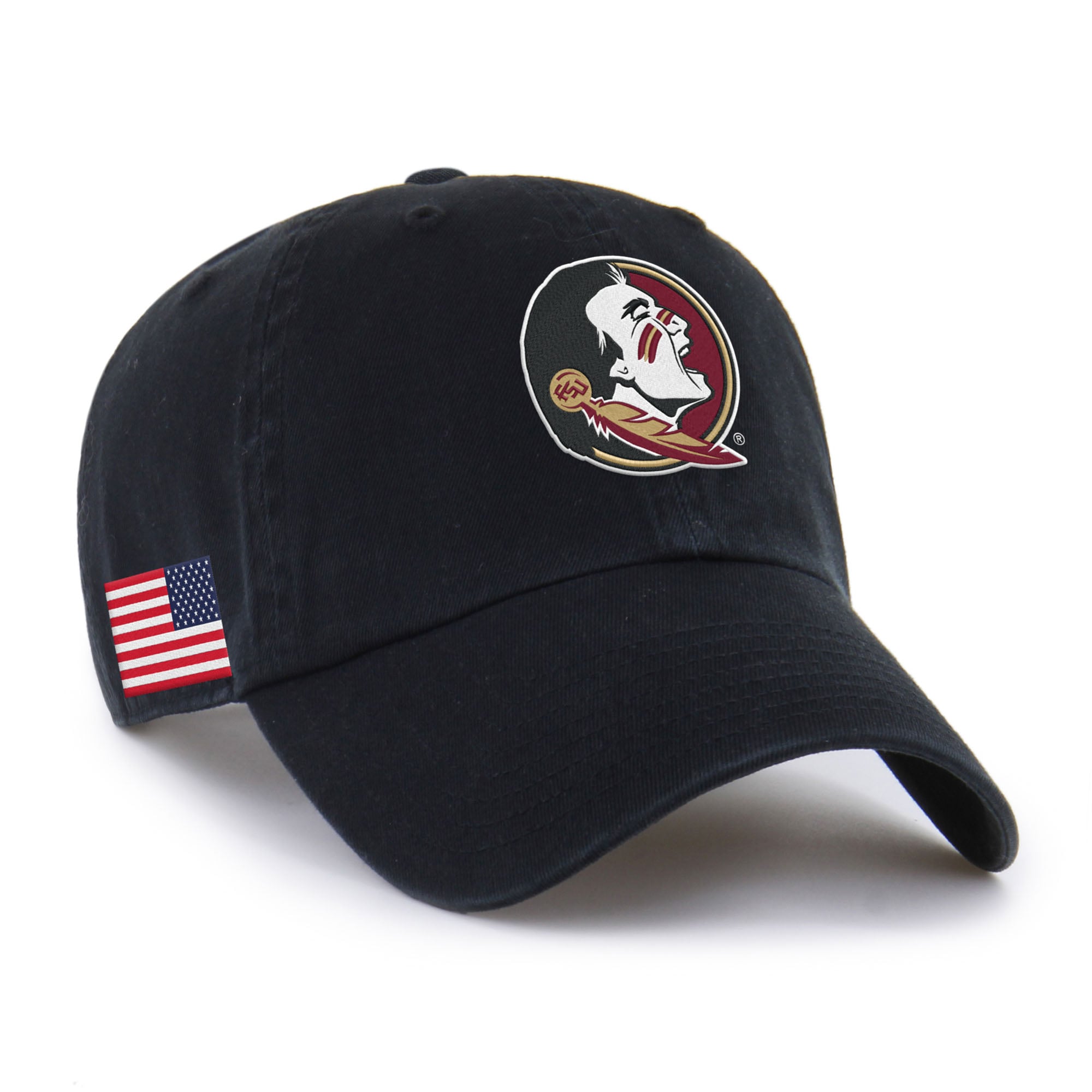 Men's '47 Black Florida State Seminoles Americana Heritage Clean Up Adjustable Hat
