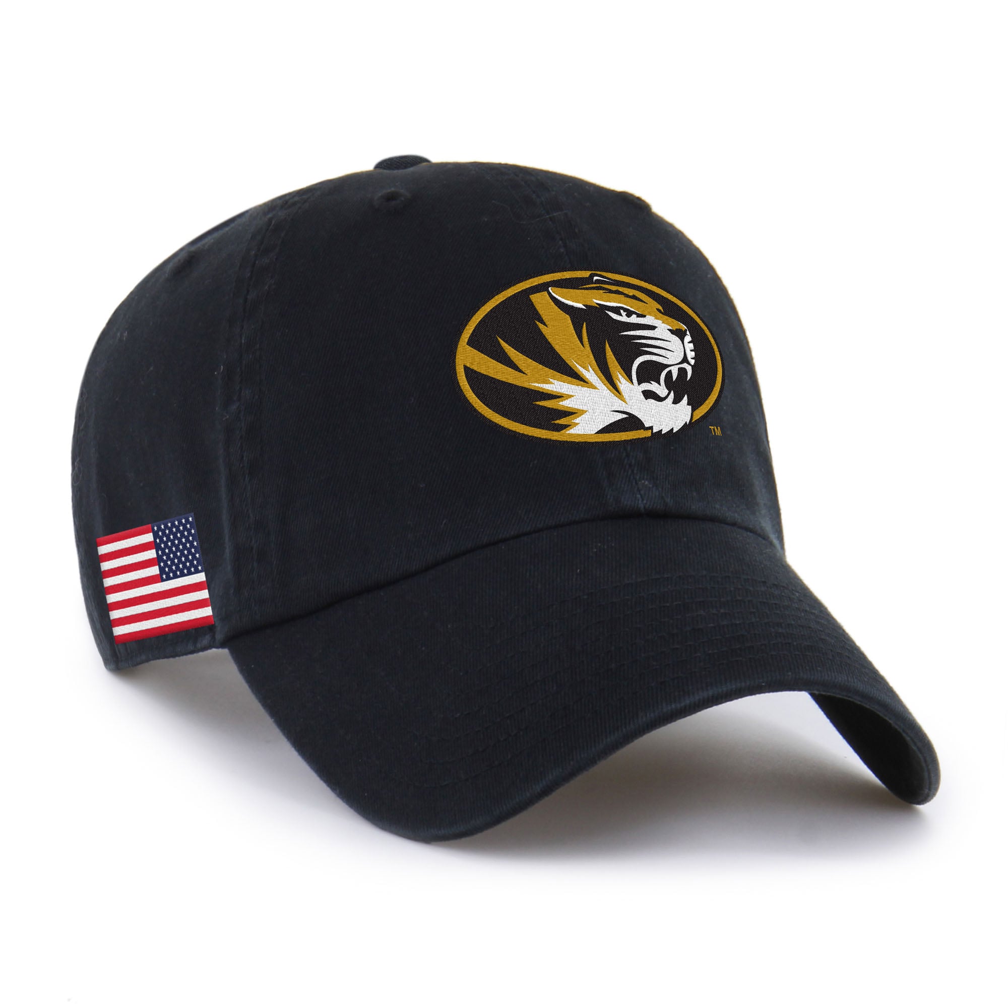 Men's '47 Black Missouri Tigers Americana Heritage Clean Up Adjustable Hat
