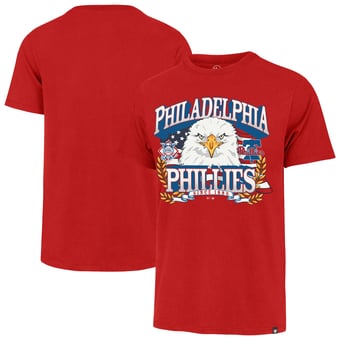 Men's '47  Red Philadelphia Phillies Americana Eagle T-Shirt