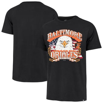 Men's '47  Black Baltimore Orioles Americana Eagle T-Shirt