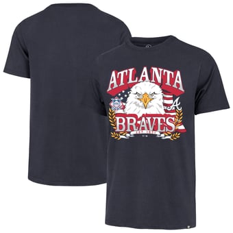 Men's '47  Navy Atlanta Braves Americana Eagle T-Shirt
