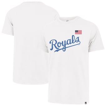 Men's '47  White Kansas City Royals Heritage U.S. Flag T-Shirt