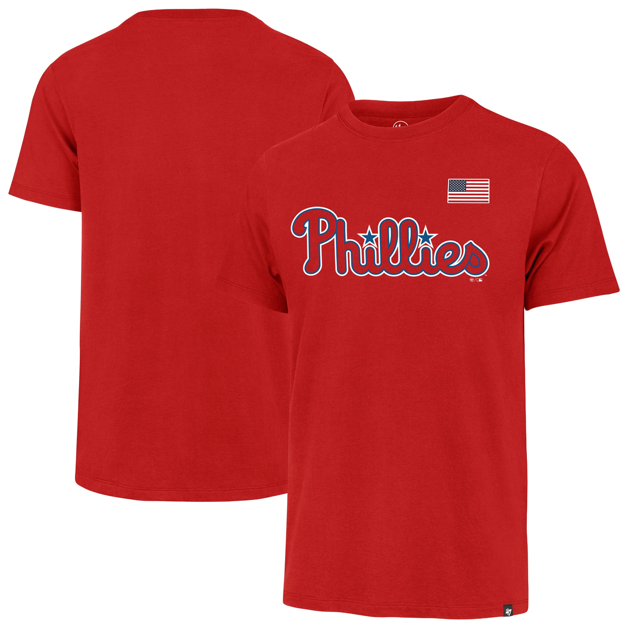Men's '47  Red Philadelphia Phillies Heritage U.S. Flag T-Shirt