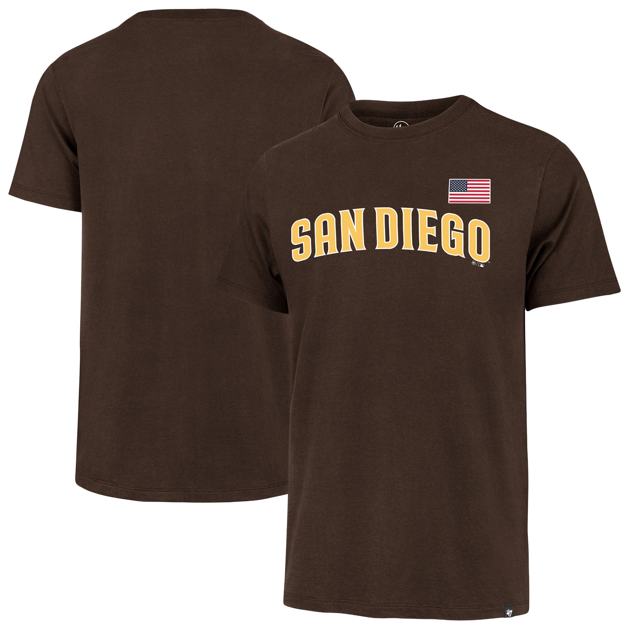 Men's '47  Brown San Diego Padres Heritage U.S. Flag T-Shirt