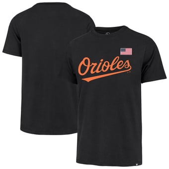 Men's '47  Black Baltimore Orioles Heritage U.S. Flag T-Shirt