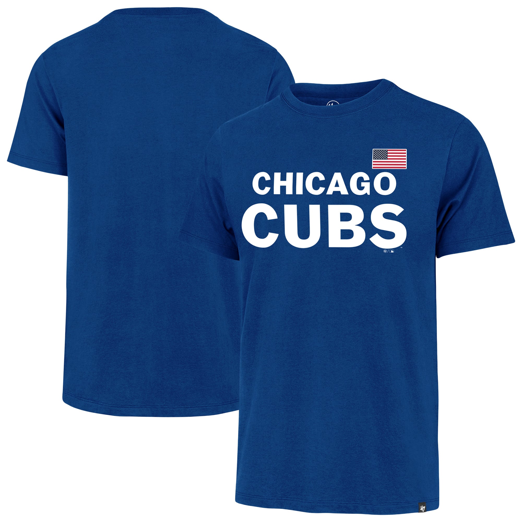 Men's '47 Royal Chicago Cubs Heritage U.S. Flag T-Shirt