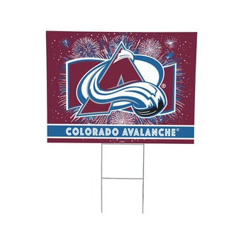 "Colorado Avalanche 24"" x 18"" Patriotic Fireworks Outdoor Yard Sign"