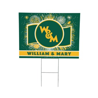 William & Mary Tribe 24" x 18" Patriotic Fireworks Outdoor Yard Sign