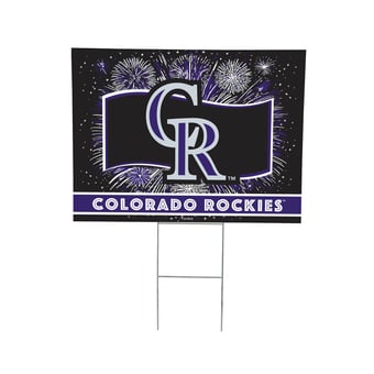 "Colorado Rockies 24"" x 18"" Patriotic Fireworks Outdoor Yard Sign"