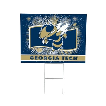 Georgia Tech Yellow Jackets 24" x 18" Patriotic Fireworks Outdoor Yard Sign