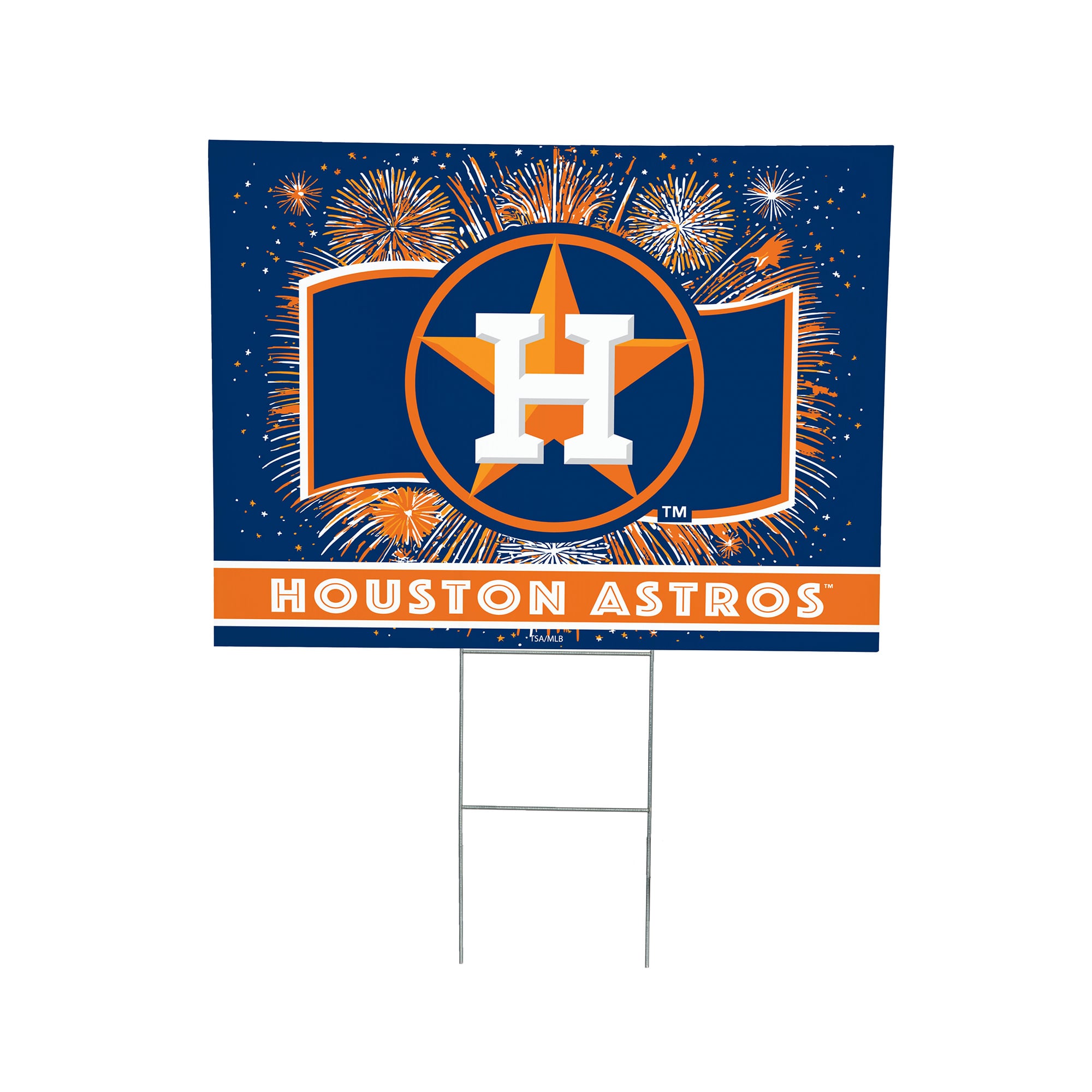 Houston Astros 24" x 18" Patriotic Fireworks Outdoor Yard Sign