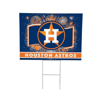 Houston Astros 24" x 18" Patriotic Fireworks Outdoor Yard Sign