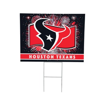 Houston Texans 24" x 18" Patriotic Fireworks Outdoor Yard Sign