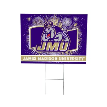 James Madison Dukes 24" x 18" Patriotic Fireworks Outdoor Yard Sign