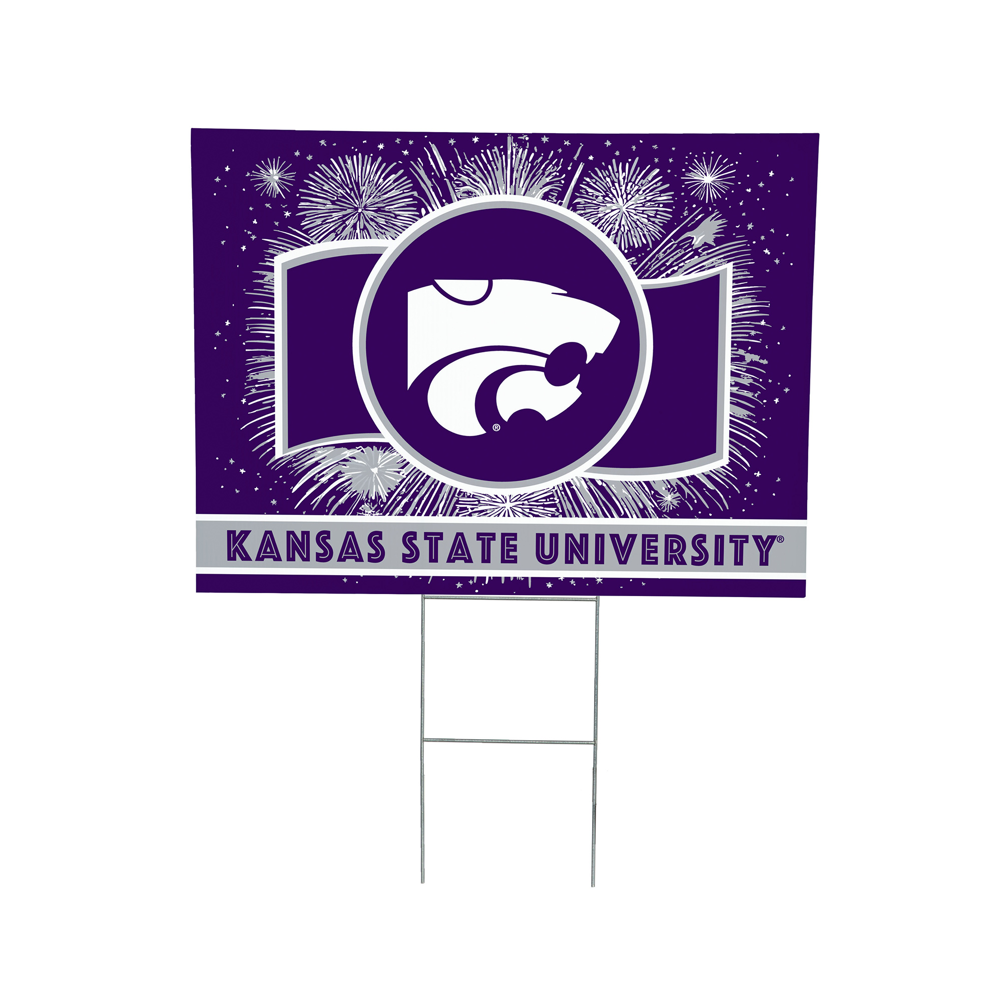 Kansas State Wildcats 24" x 18" Patriotic Fireworks Outdoor Yard Sign