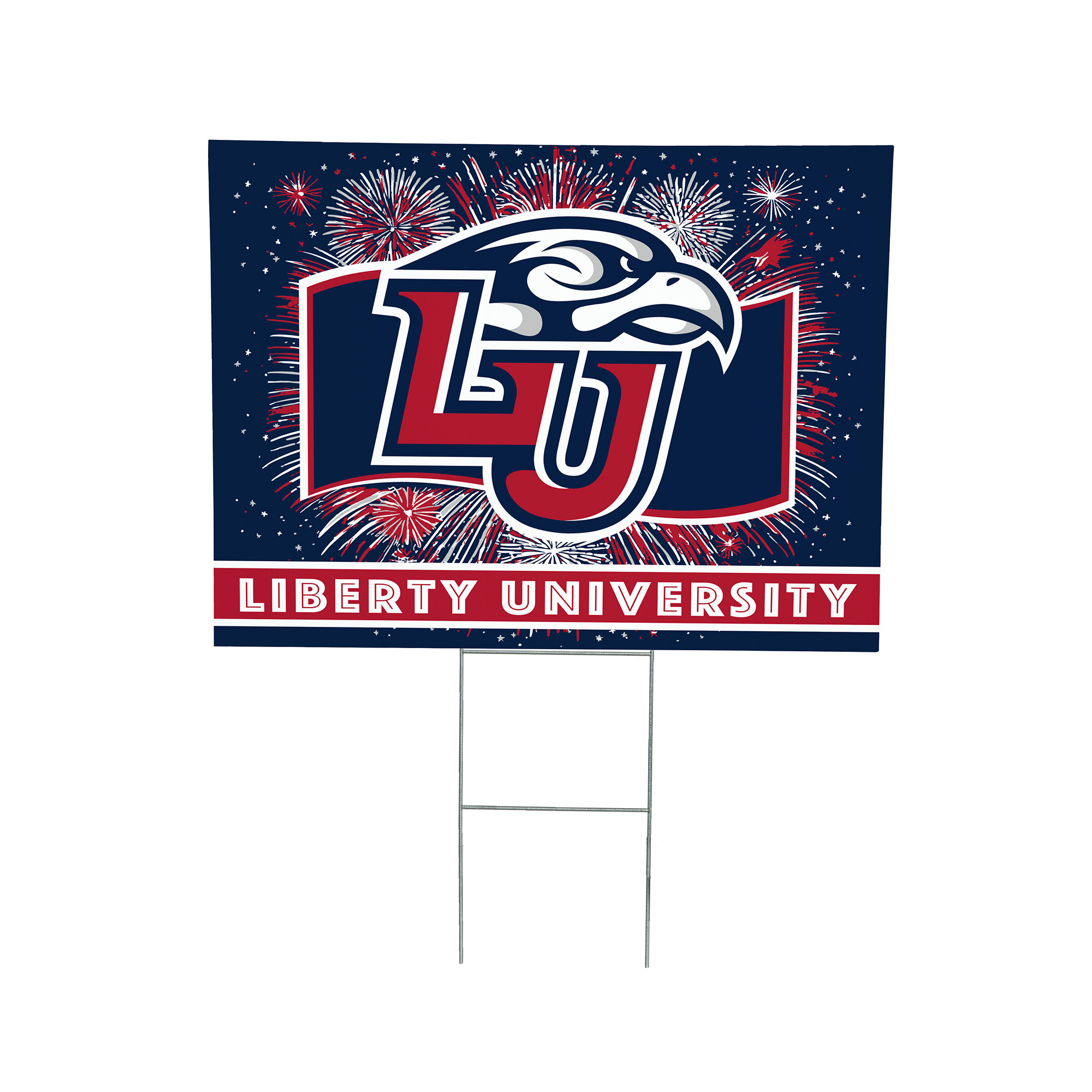 Liberty Flames 24" x 18" Patriotic Fireworks Outdoor Yard Sign