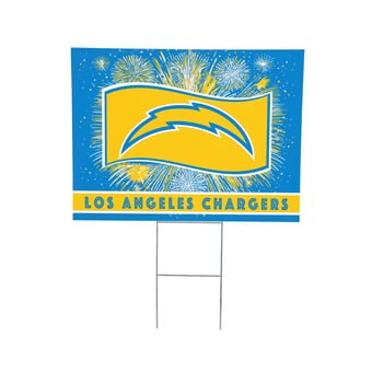 Los Angeles Chargers 24" x 18" Patriotic Fireworks Outdoor Yard Sign