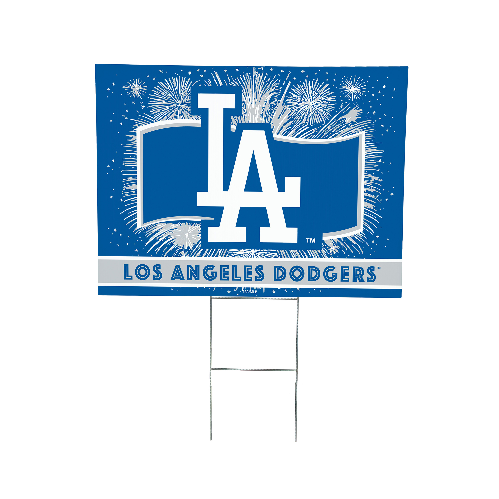 Los Angeles Dodgers 24" x 18" Patriotic Fireworks Outdoor Yard Sign