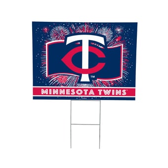 Minnesota Twins 24" x 18" Patriotic Fireworks Outdoor Yard Sign