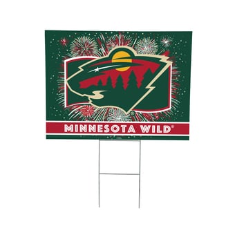 Minnesota Wild 24" x 18" Patriotic Fireworks Outdoor Yard Sign