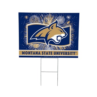Montana State Bobcats 24" x 18" Patriotic Fireworks Outdoor Yard Sign