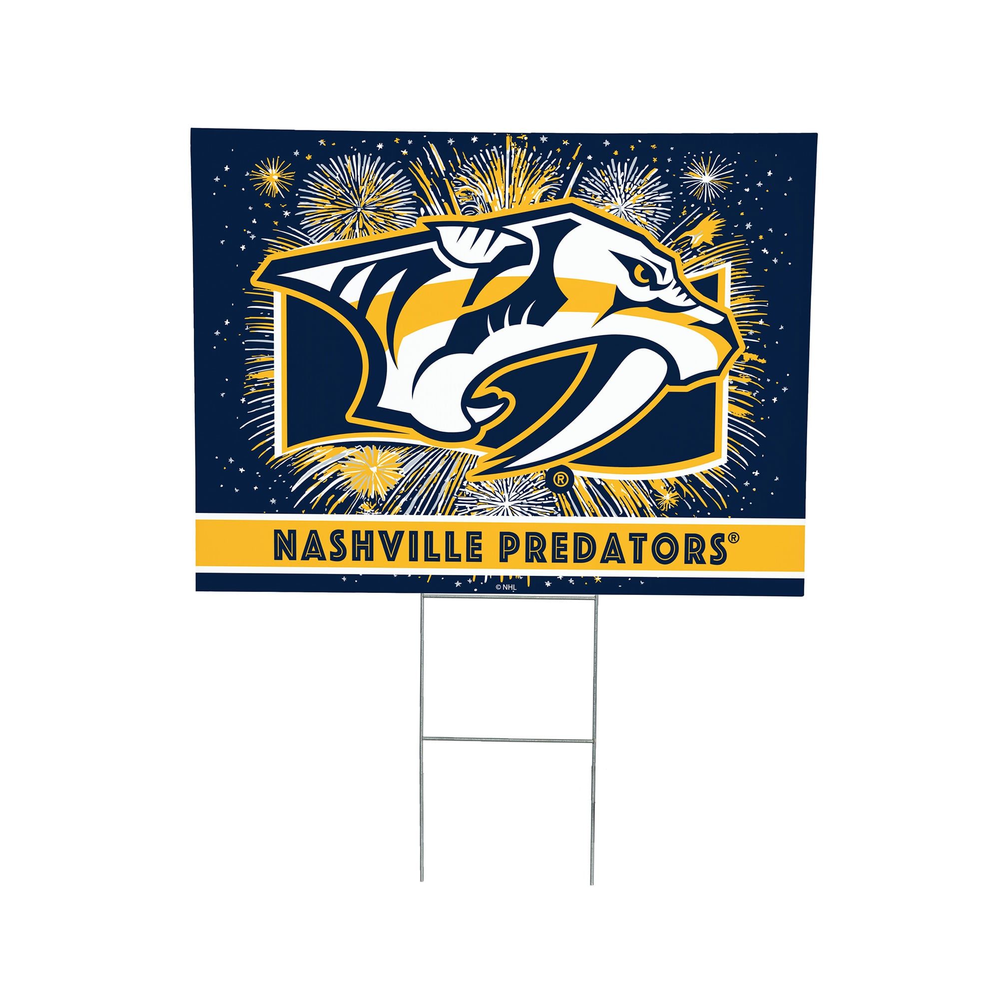 Nashville Predators 24" x 18" Patriotic Fireworks Outdoor Yard Sign