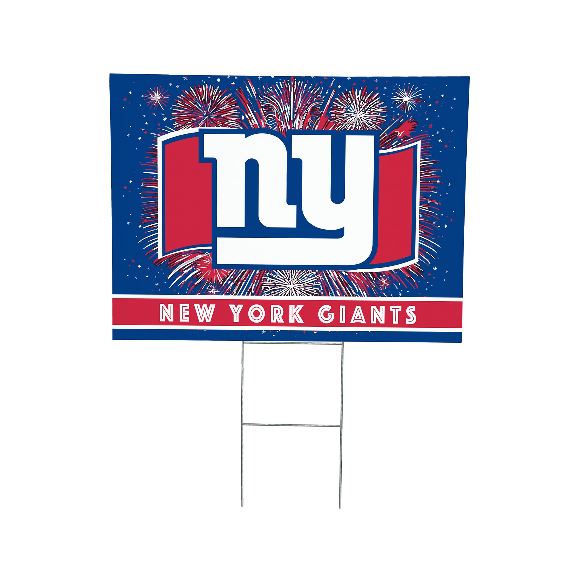 New York Giants 24″ x 18″ Patriotic Fireworks Outdoor Yard Sign