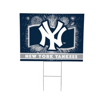 "New York Yankees 24"" x 18"" Patriotic Fireworks Outdoor Yard Sign"