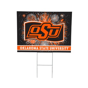 Oklahoma State Cowboys 24" x 18" Patriotic Fireworks Outdoor Yard Sign