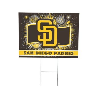 "San Diego Padres 24"" x 18"" Patriotic Fireworks Outdoor Yard Sign"