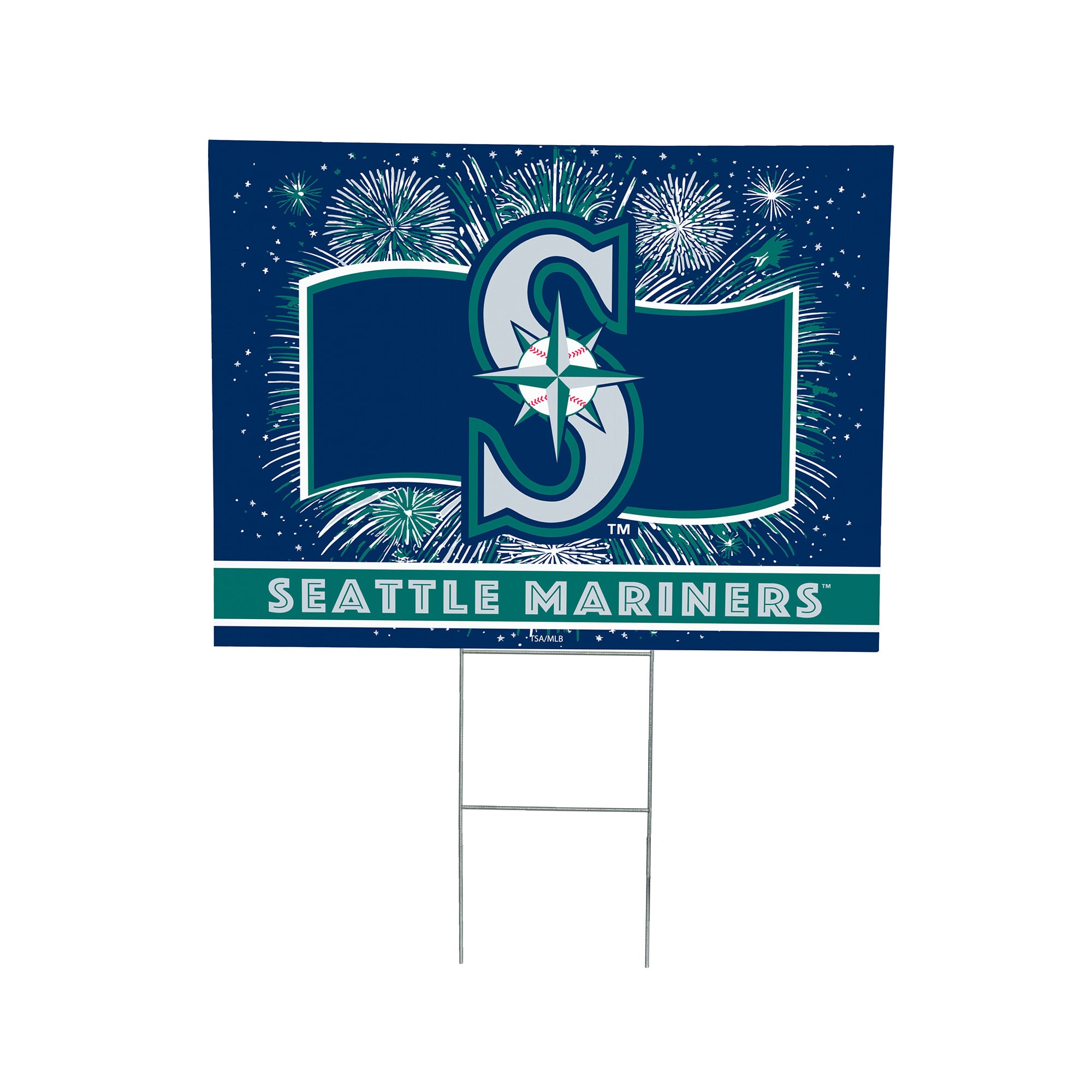 Seattle Mariners 24" x 18" Patriotic Fireworks Outdoor Yard Sign