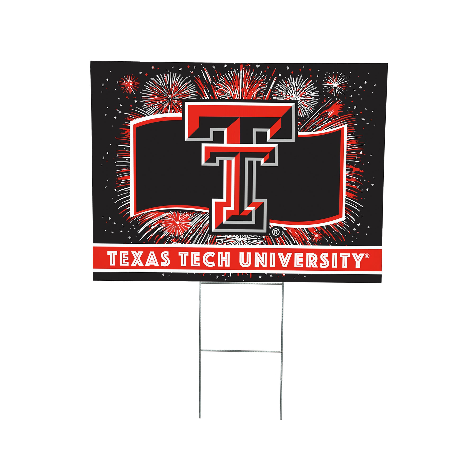 Texas Tech Red Raiders 24" x 18" Patriotic Fireworks Outdoor Yard Sign