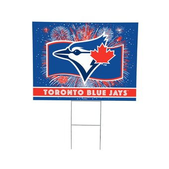 "Toronto Blue Jays 24"" x 18"" Patriotic Fireworks Outdoor Yard Sign"