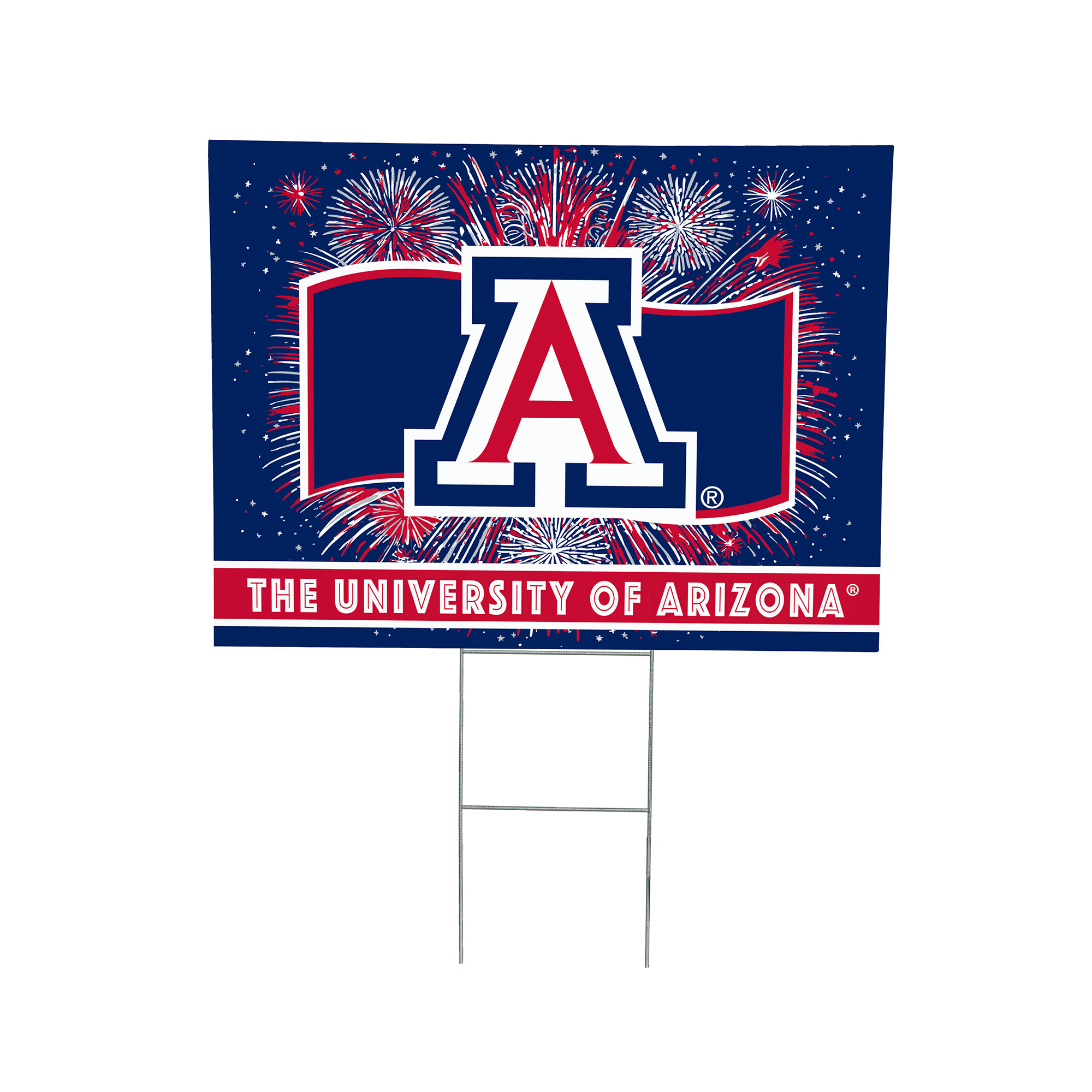 Arizona Wildcats 24" x 18" Patriotic Fireworks Outdoor Yard Sign