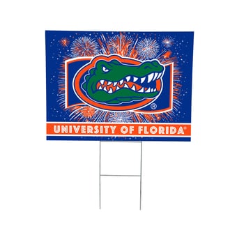 "Florida Gators 24"" x 18"" Patriotic Fireworks Outdoor Yard Sign"
