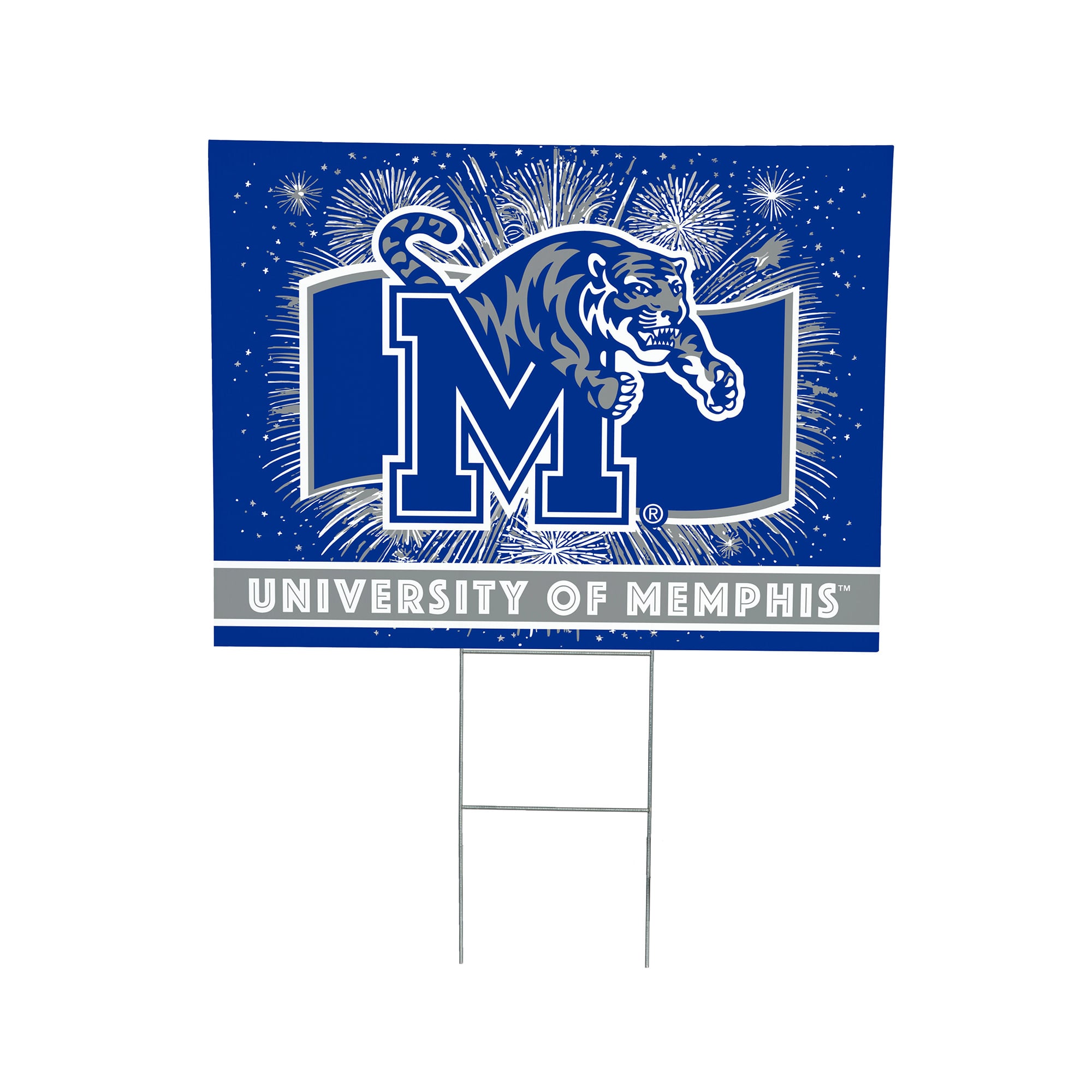 Memphis Tigers 24" x 18" Patriotic Fireworks Outdoor Yard Sign