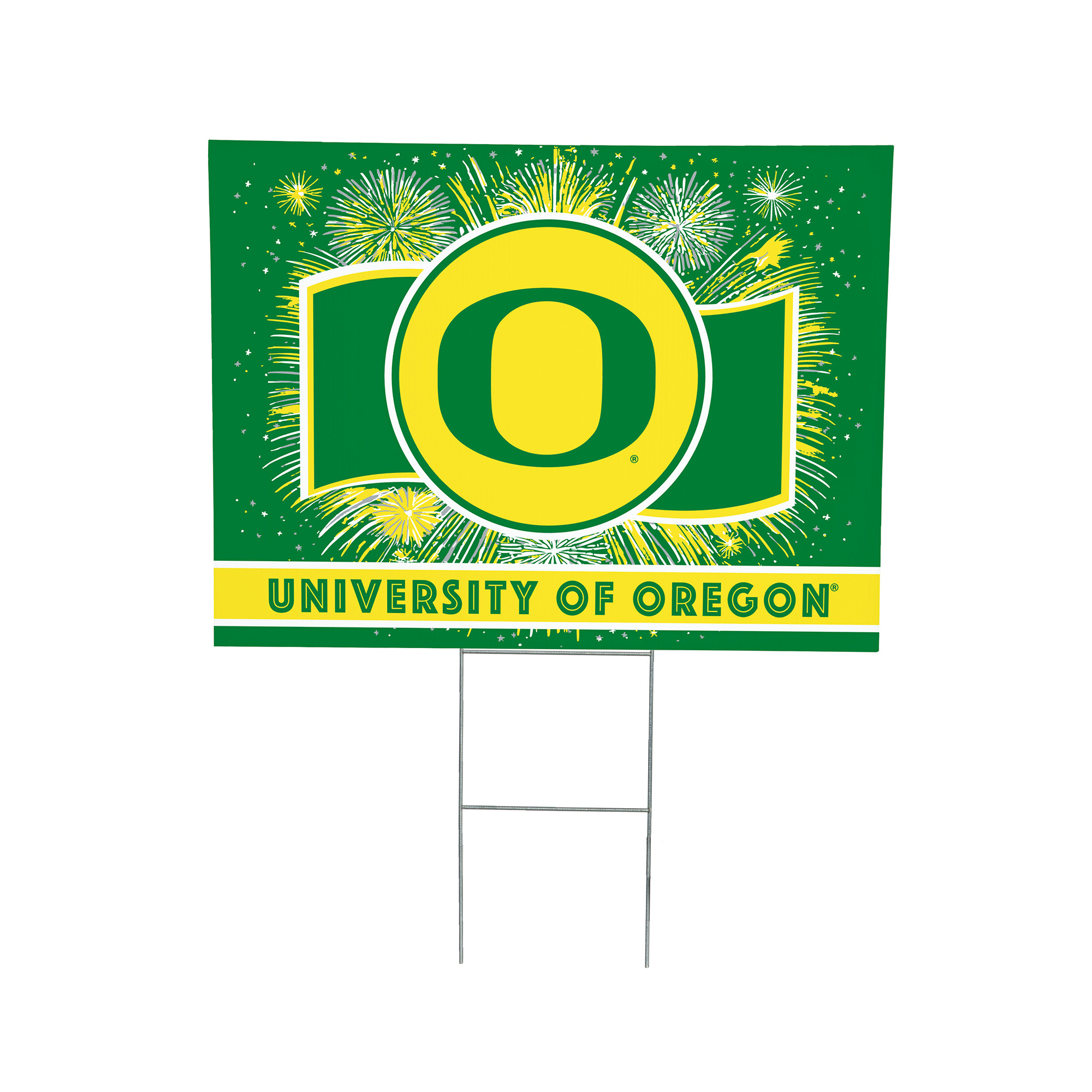 Oregon Ducks 24" x 18" Patriotic Fireworks Outdoor Yard Sign